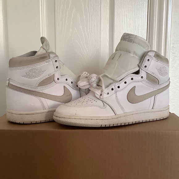USED Mens Sz 7/Wmns 8.5 Nike Air Jordan 1 High 85’ Neutral Grey 2021 BQ4422-100 - Picture 2 of 9
